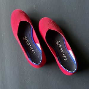 Rothy’s The Flat Cherry Red Size 6 Gently Used